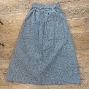 TIBI Black and white gingham midi skirt